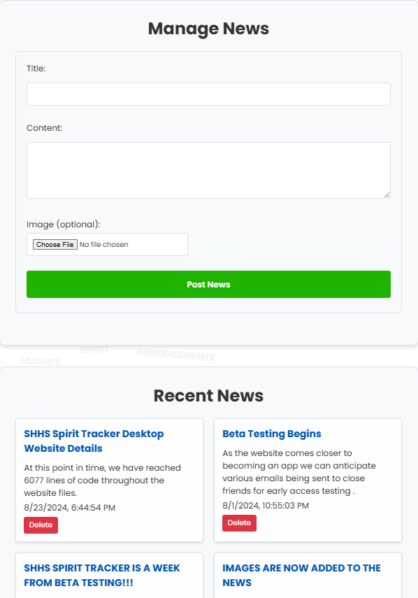 Manage News Preview